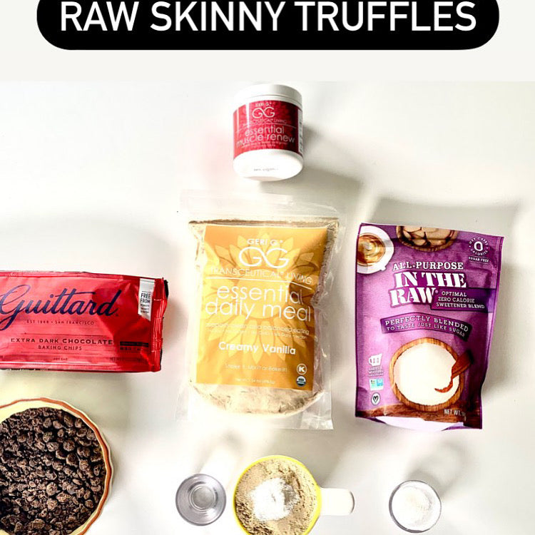 Creating Better Choices with GERI G.® Beauty.  TRANSCEUTICAL® Living recipe Vegan Raw Skinny Truffles