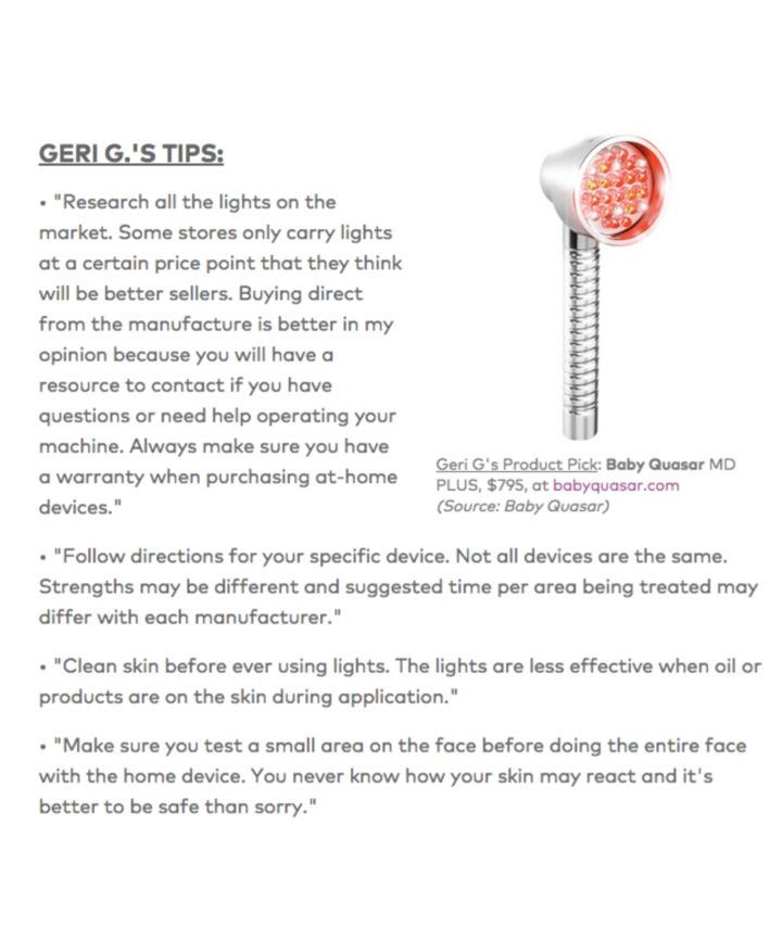 Geri G Skincare writeup on Totalbeauty.com, Geri G.'s tips
