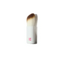 A white flat makeup brush with a synthetic bristle head, branded with a pink 'M' logo on the handle.
